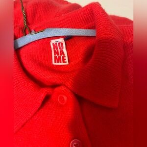 NWOT NakedCashmere NoName (sister brand) 💯 cashmere red collared dress